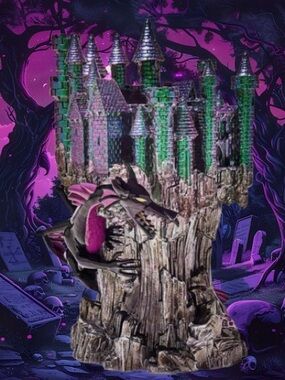 NWT BBW DISNEY VILLAINS MALEFICENT DRAGON CASTLE PEDESTAL 3 WICK CANDLE HOLDER